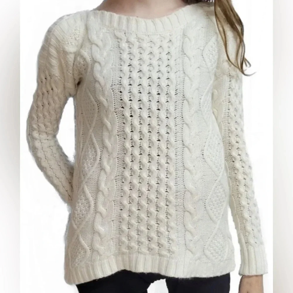 Madewell | Plaza Pullover Cable Knit Sweater (S)